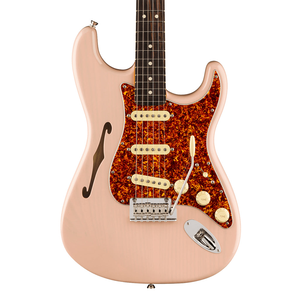 Fender - Limited Edition American Professional II Stratocaster® Thinline - Rosewood Fingerboard Transparent Shell Pink
