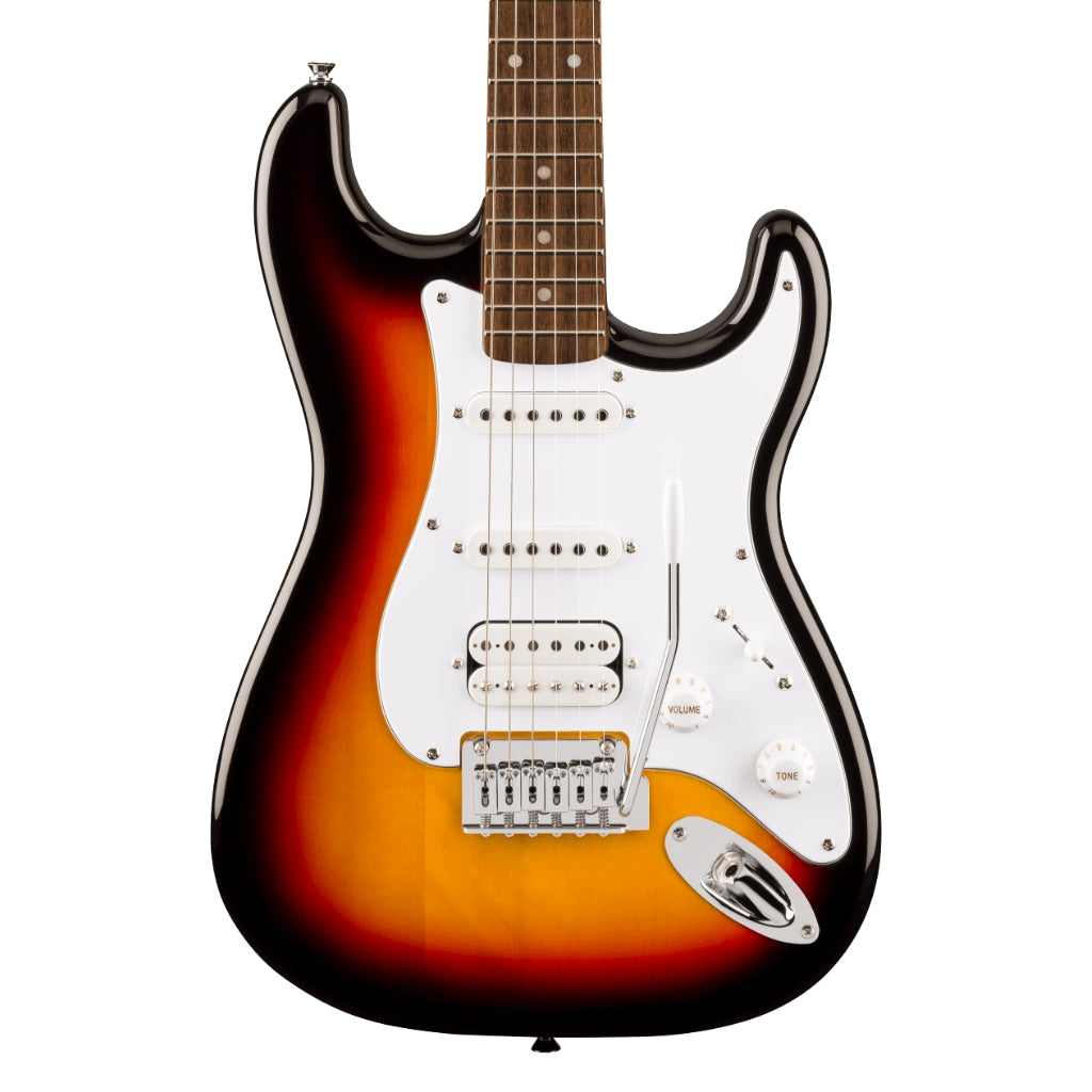 Squier - Affinity Series Stratocaster Junior HSS Laurel Fingerboard with White Pickguard - 3 Colour Sunburst