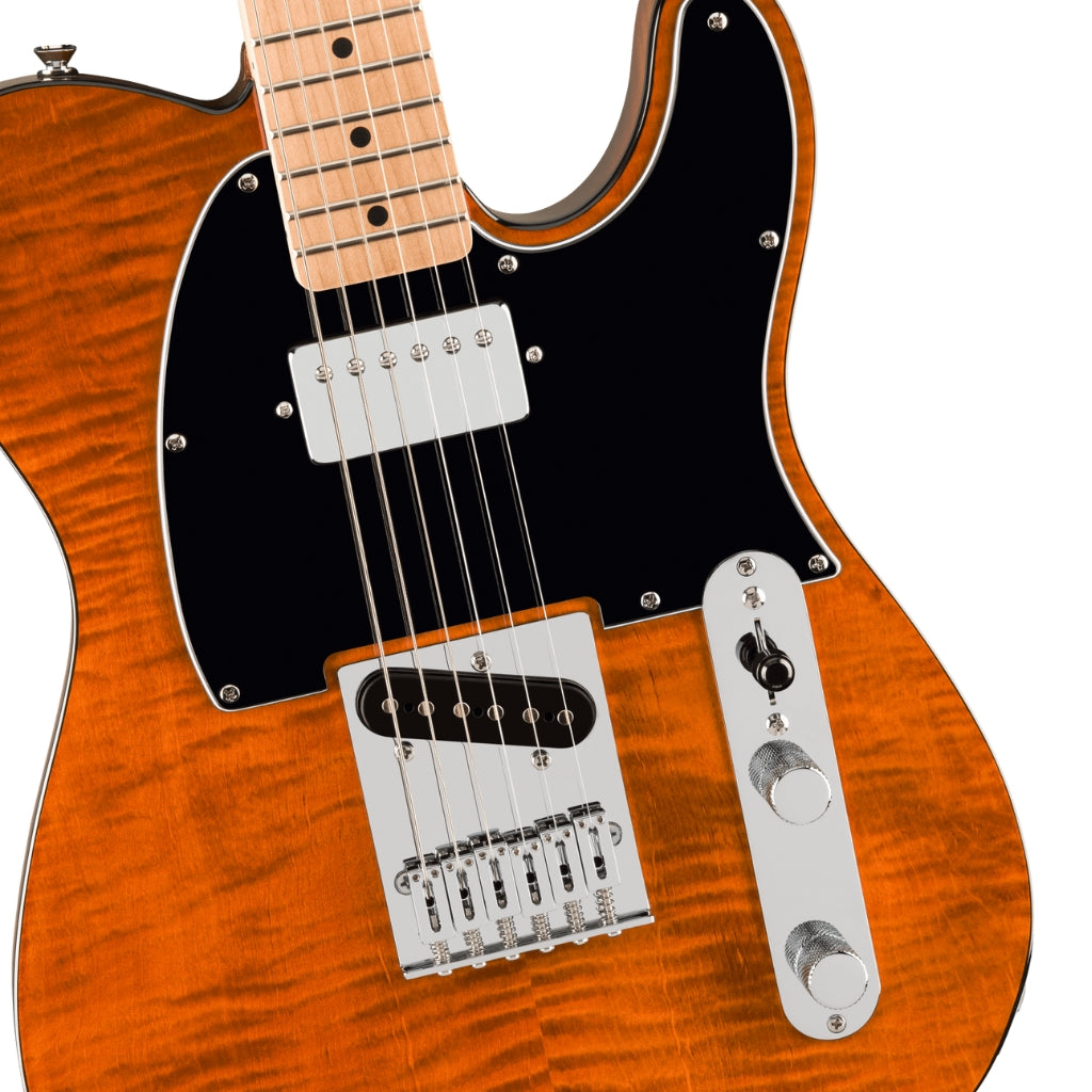 Squier - Affinity Series Telecaster SH Flame Maple Top and Maple Fingerboard with Black Pickguard - Mocha