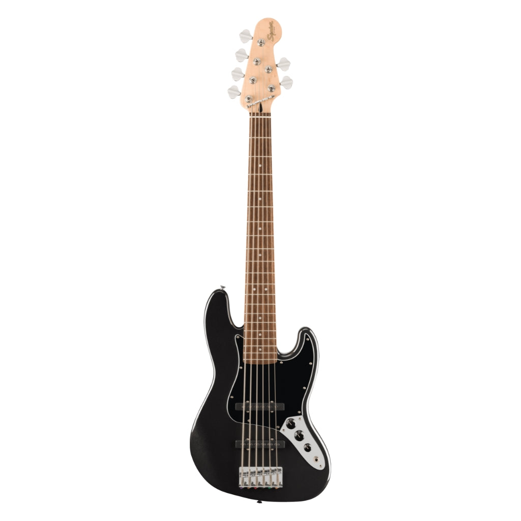 Squier - Affinity Series Jazz Bass VI with Laurel Fingerboard and Black Pickguard - Black Metallic