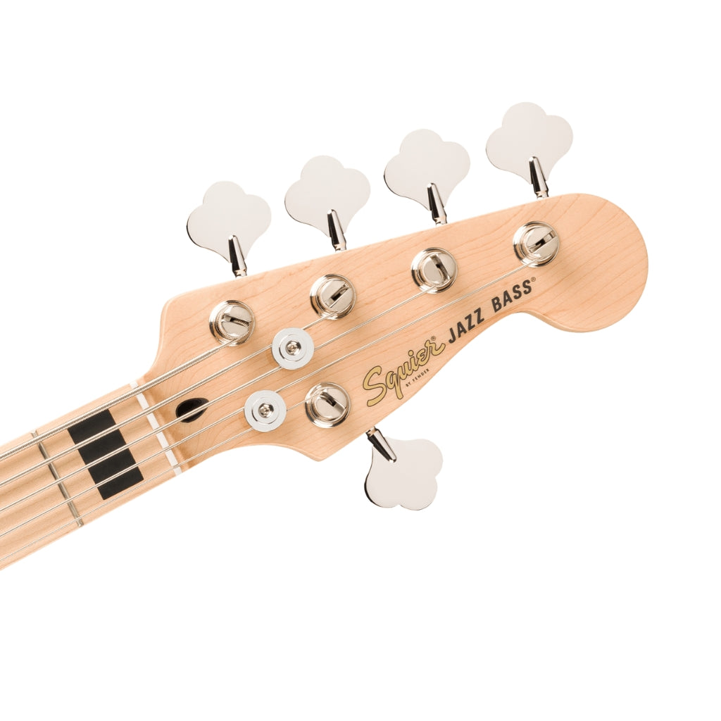 Squier - Affinity Series Active Jazz Bass V with Maple Fingerboard and Black Pickguard - Black Metallic