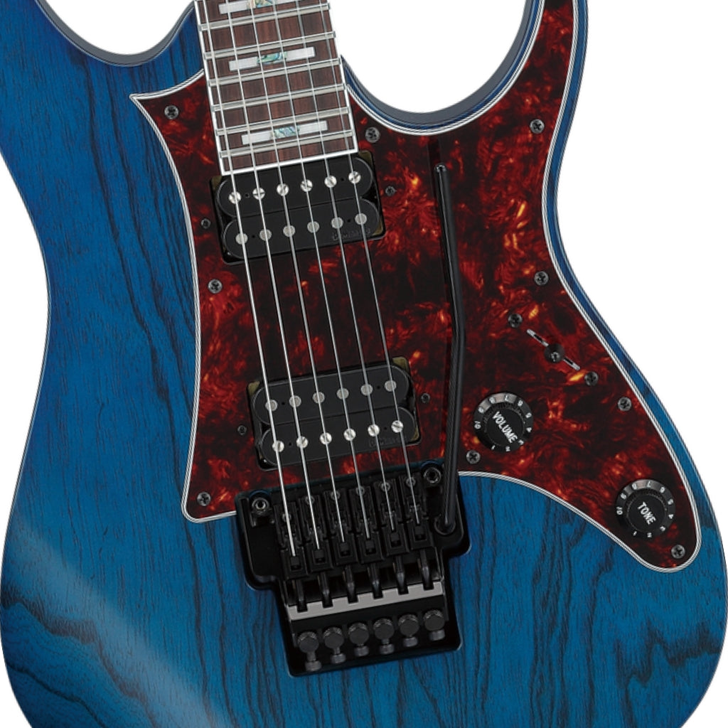 Ibanez - Prestige RG653DX Electric Guitar - Transparent Deep Blue Flat