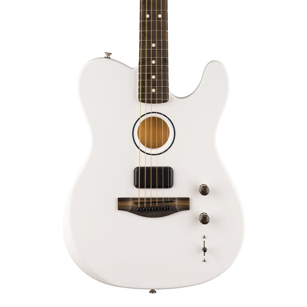 Fender Limited Edition Finneas American Acoustasonic Telecaster with Ebony Fingerboard Satin Arctic White