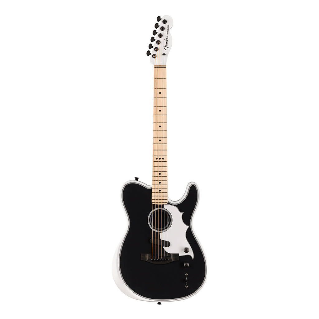 Fender Limited Edition Jack White Triplesonic Acoustasonic Telecaster with Ebony Fingerboard Arctic White and Black Top