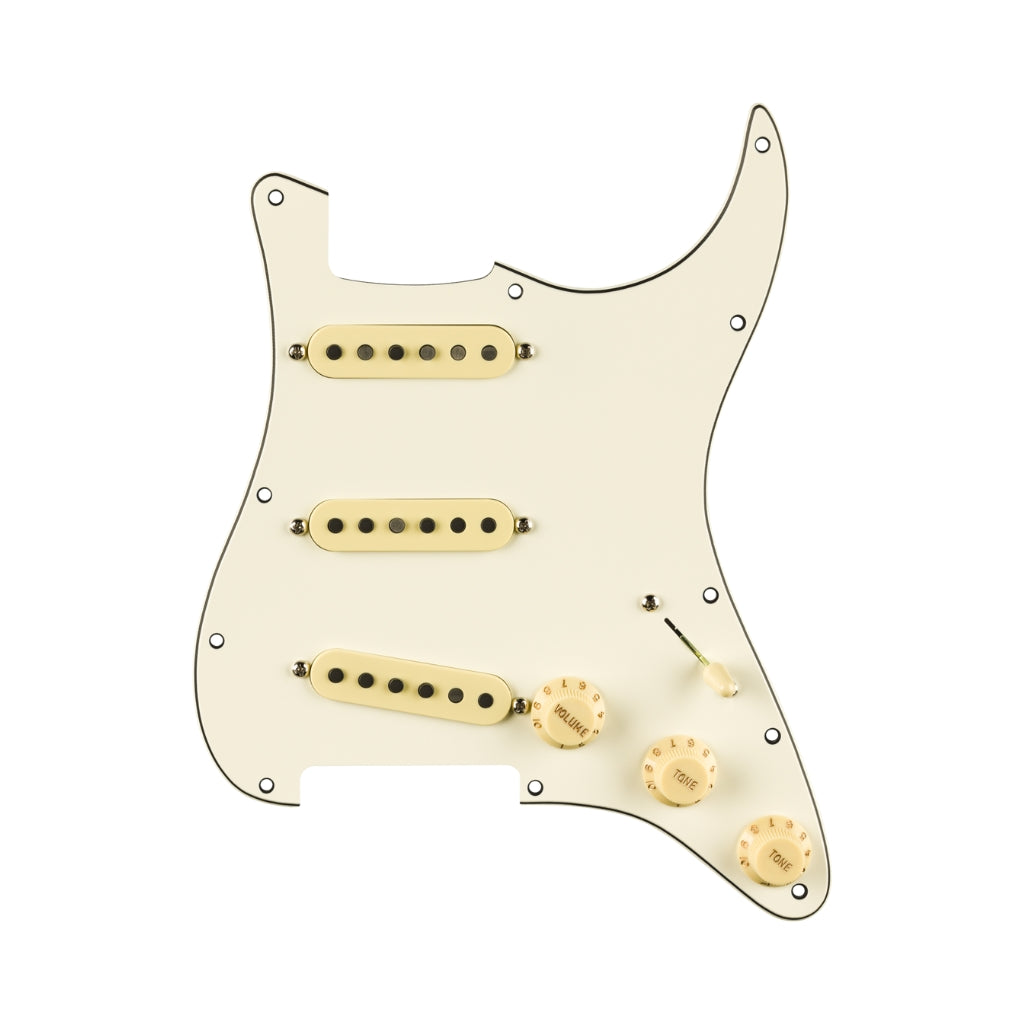 Fender - Pre Wired Strat Pickguard - Pure Vintage 59 with RWRP Midde Parchment 11 Hole PG