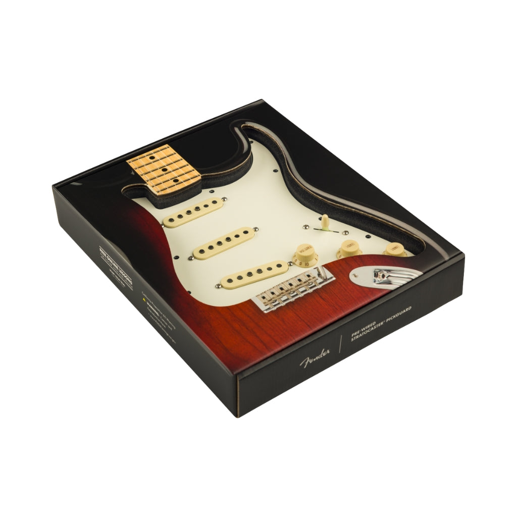 Fender - Pre Wired Strat Pickguard - Pure Vintage 65 with RWRP Midde Parchment 11 Hole PG