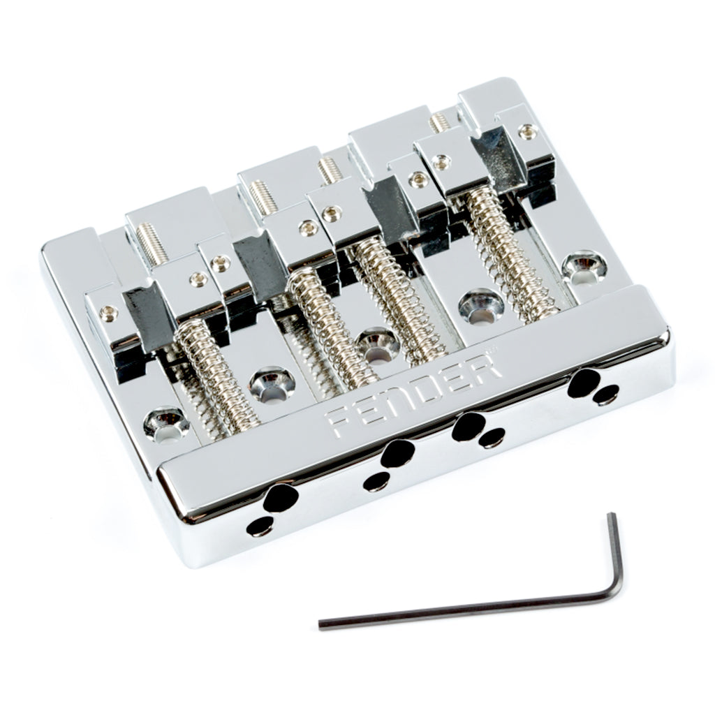 Fender HiMass 4 String Bass Bridge Assembly With Zinc Saddles Chrome