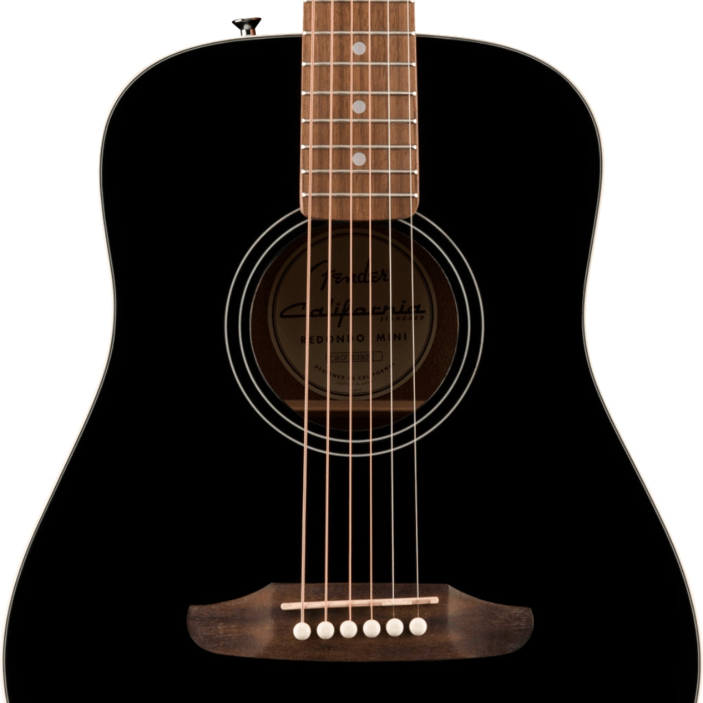 Fender - California Standard Redondo Mini Acoustic Guitar with Bag - Black