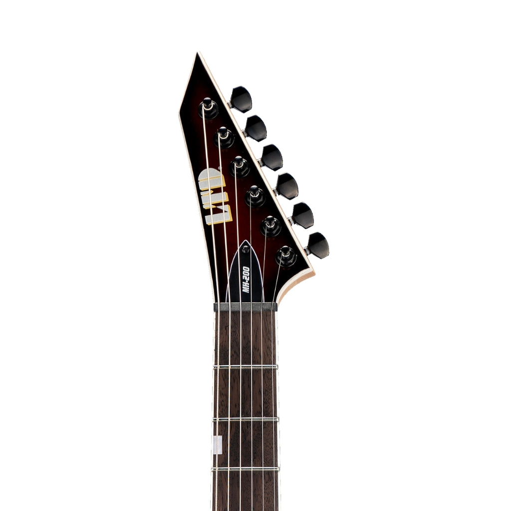 ESP LTD - MH-200 Quilted Maple HT Electric Guitar - Dark Brown Sunburst