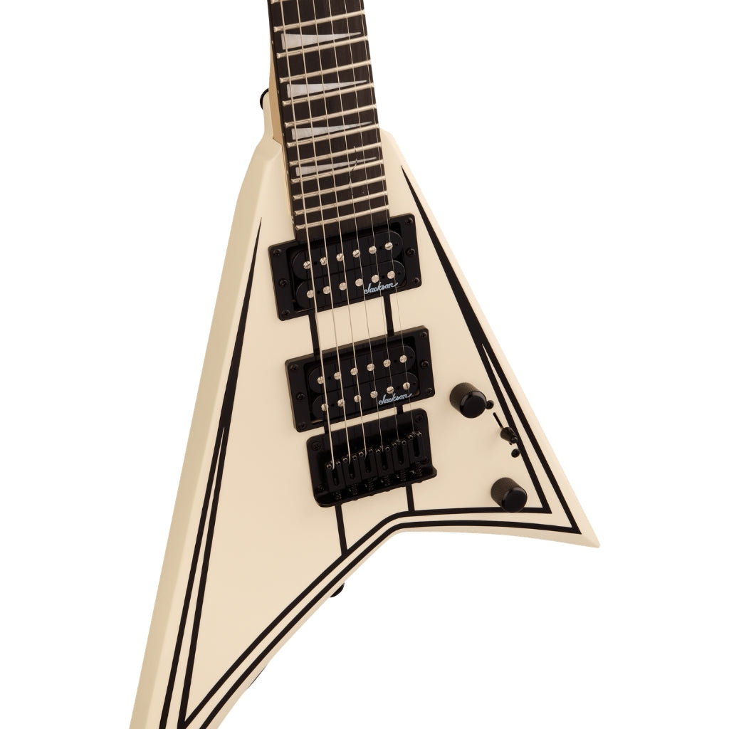 Jackson - RR Minion JS1XM Electric Guitar - Snow White with Black Pinstripes, Amaranth Fingerboard