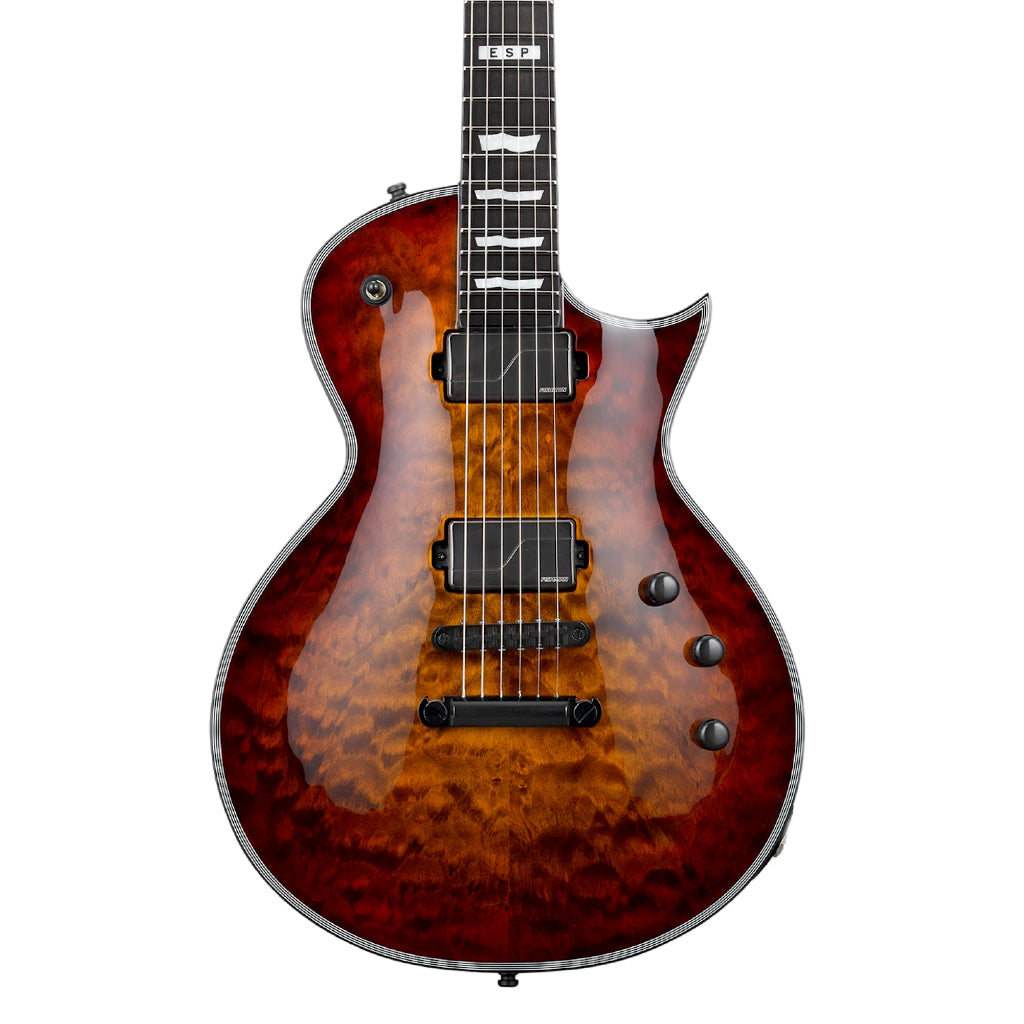 ESP E-II Eclipse QM Tiger Eye Sunburst with Fluence Pickupsv
