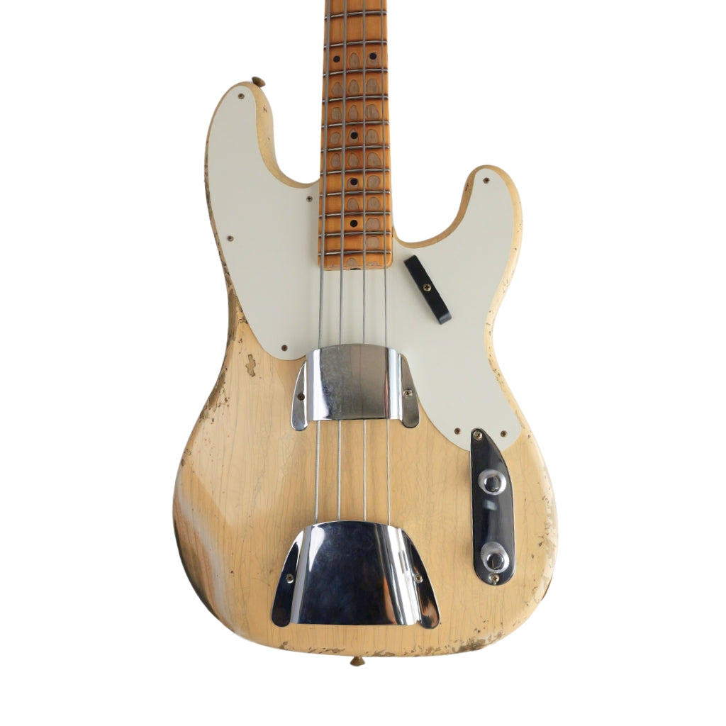 Fender Custom Shop Time Machine 1956 Precision Bass Heavy Relic - Super Aged White Blonde sky music