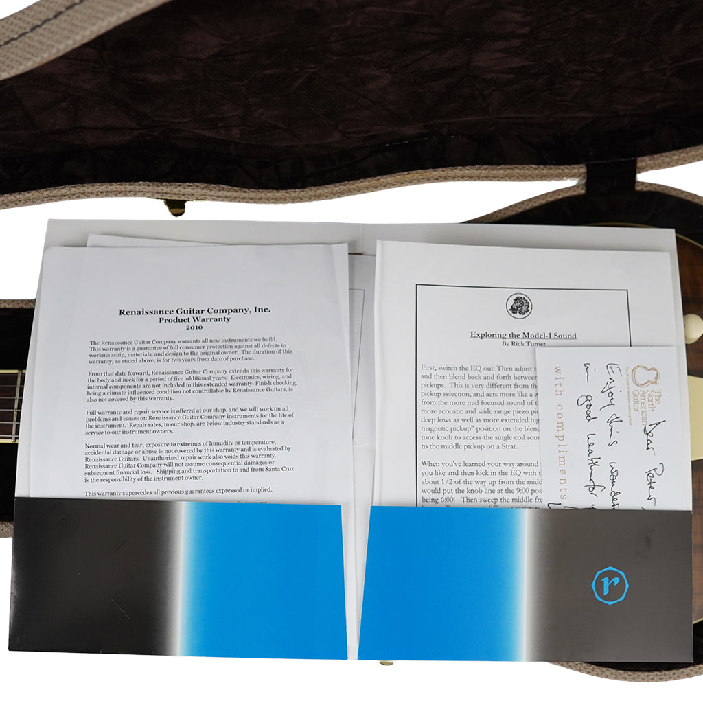 Rick Turner 2016 Model 1 C LB Deluxe Featherweight with Myrtle Wood Top and Western Red Cedar Body Rare