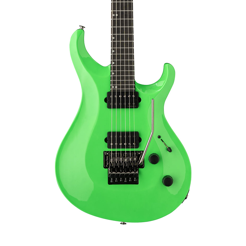 PRS Tekton Floyd Electric Guitar with Floyd Rose Tremolo - Neon Green w/Black Satin Neck sky music