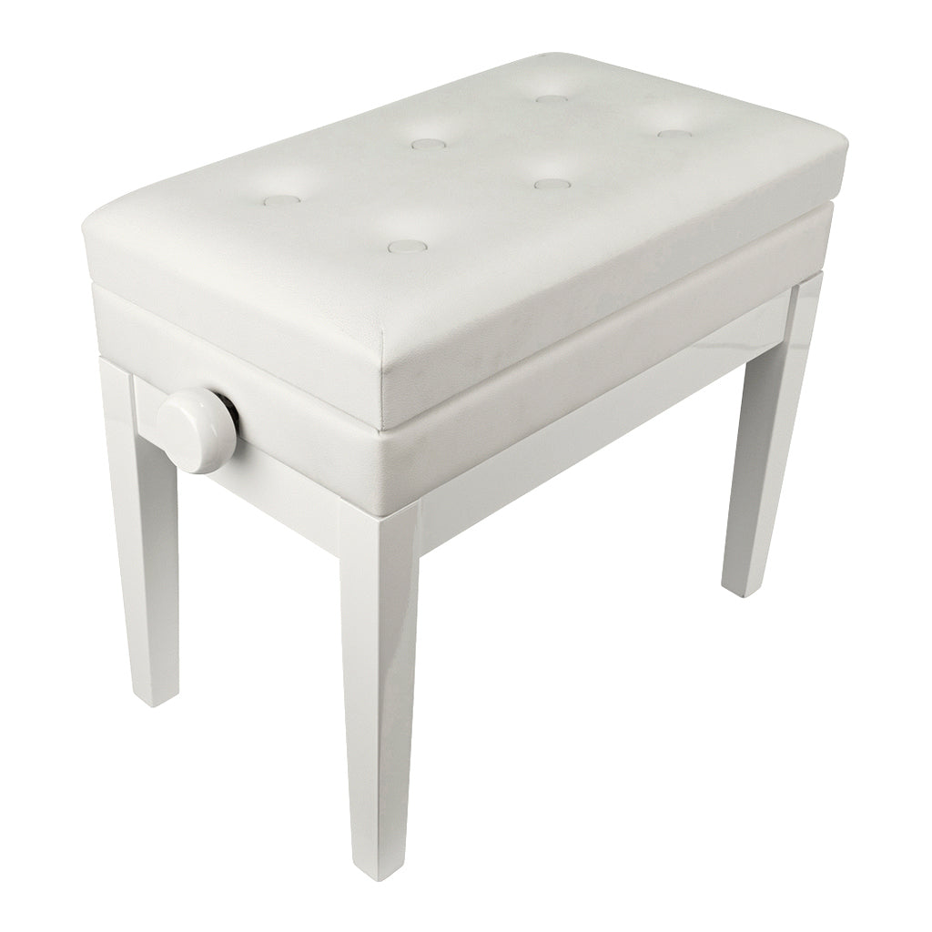 Beale BPB220WH Piano Bench Plush Cushion W/Storage