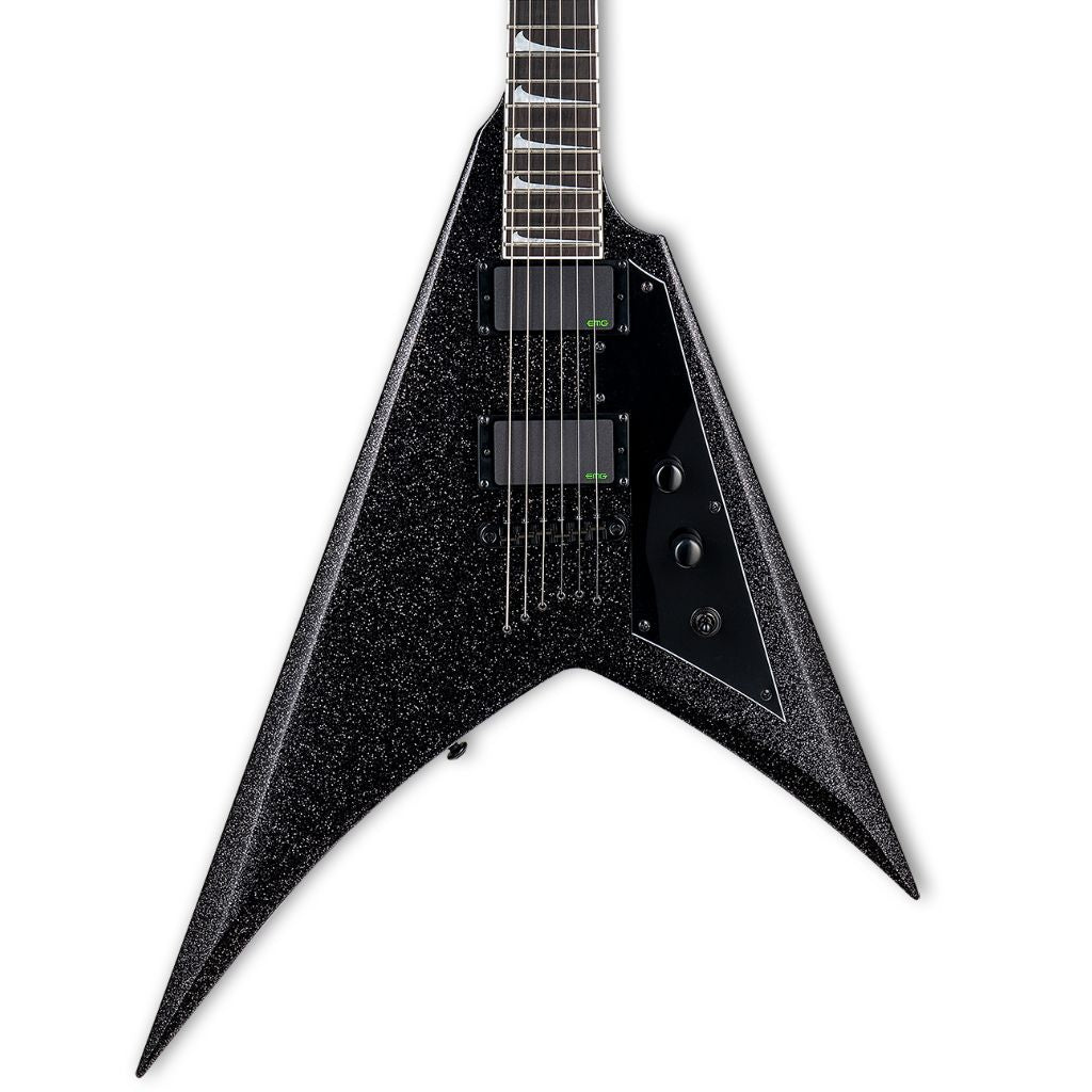 ESP LTD Kirk Hammett Signature V Electric Guitar - Black Sparkle - LKH-VBLKSP