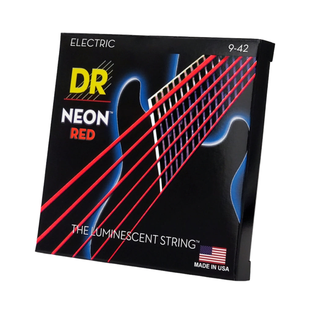 DR - Hi-Def Neon Red K3 Coated Electric Guitar Strings - Light 9-42