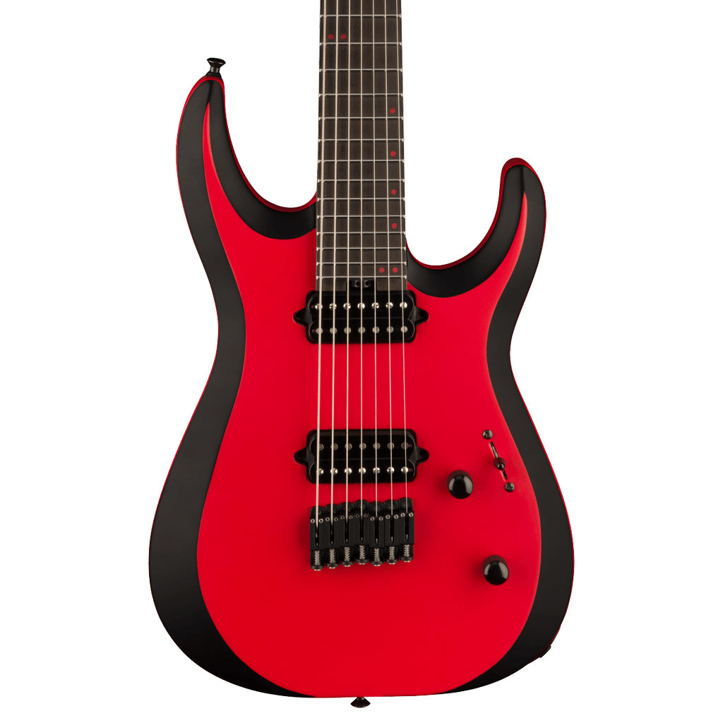 Jackson - Pro Plus Series DK Modern MDK7 HT - Ebony Fingerboard, Satin Red with Black bevels