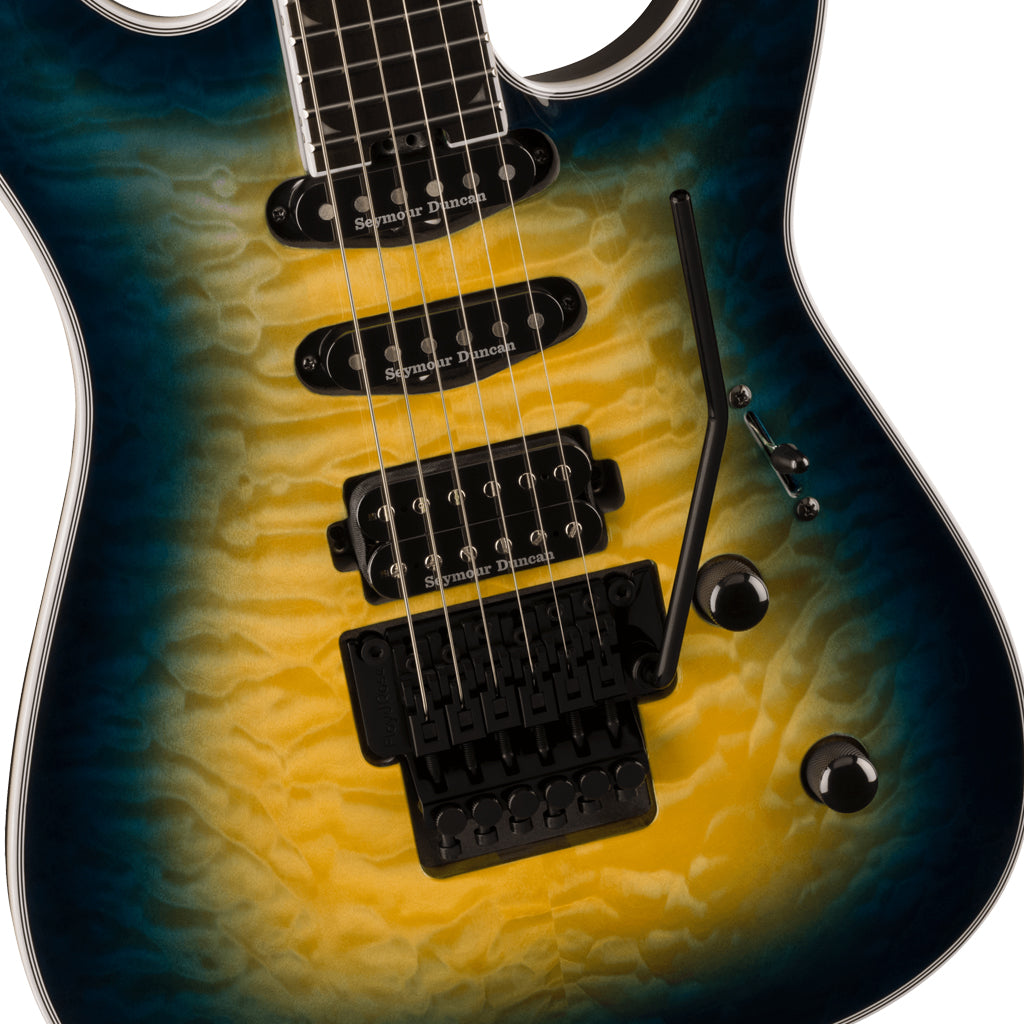 Jackson - Pro Plus Series Soloist™ SLA3Q - Ebony Fingerboard, Amber Blue Burst