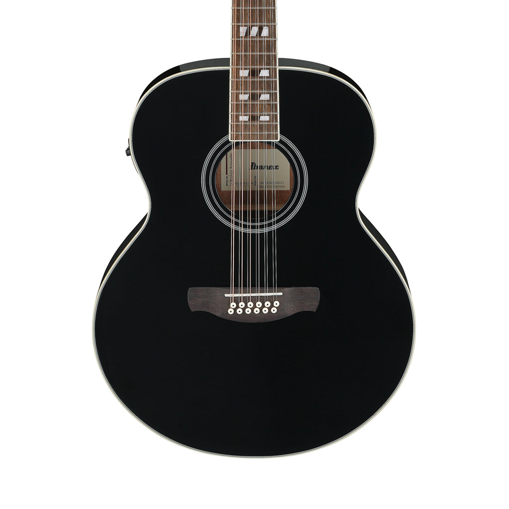 Ibanez AJ7012M1E 12-String Acoustic Guitar w/Pickup - Black High Gloss