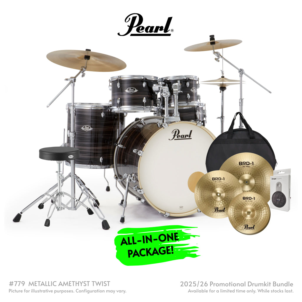 Pearl - Export Plus 5pc 22" Fusion Plus Drum Kit with Pearl Cymbals - Metallic Amethyst Twist