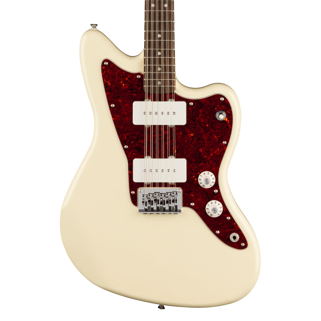 Squier Paranormal Jazzmaster® XII, Laurel Fingerboard, Tortoiseshell Pickguard, Olympic White