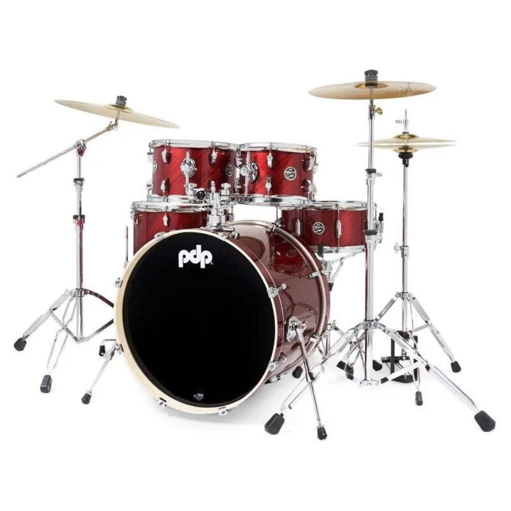 PDP - Mainstage 5-Piece Complete Drum Set with Hardware and Cymbals - Twisted Cherry