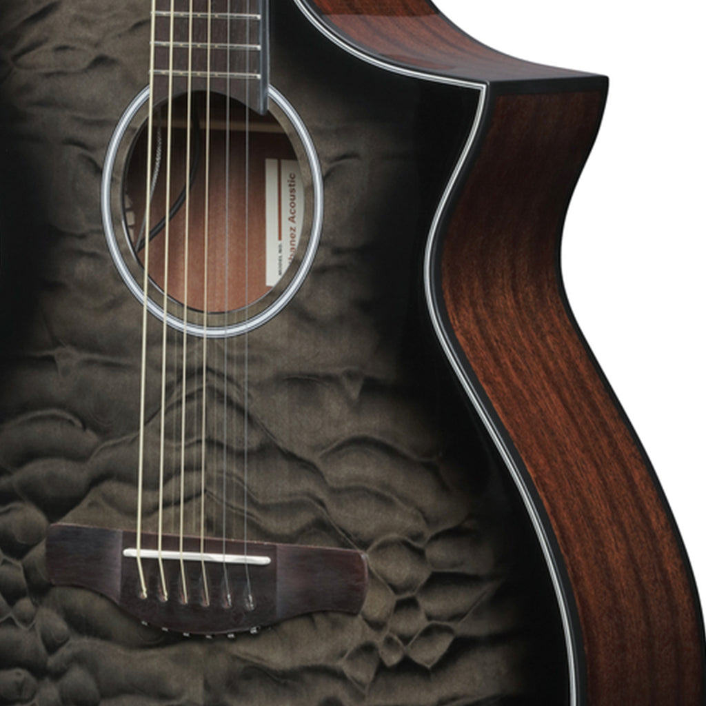 Ibanez AEWC16QA Acoustic Guitar w/Pickup - Transparent Black Sunburst High Gloss