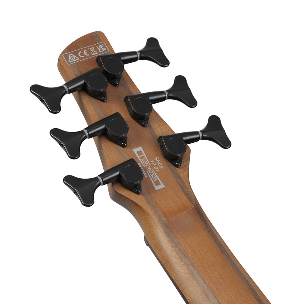 Ibanez SR506A 6-String Electric Bass Bartolini Pickups - Mahogany Brown Burst Low Gloss
