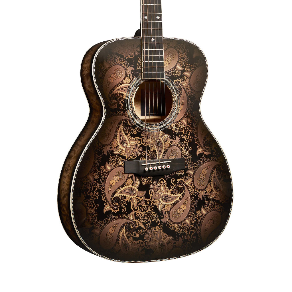 Martin Custom Shop M/0000 Acoustic-Electric Guitar - Paisley Ember Burst