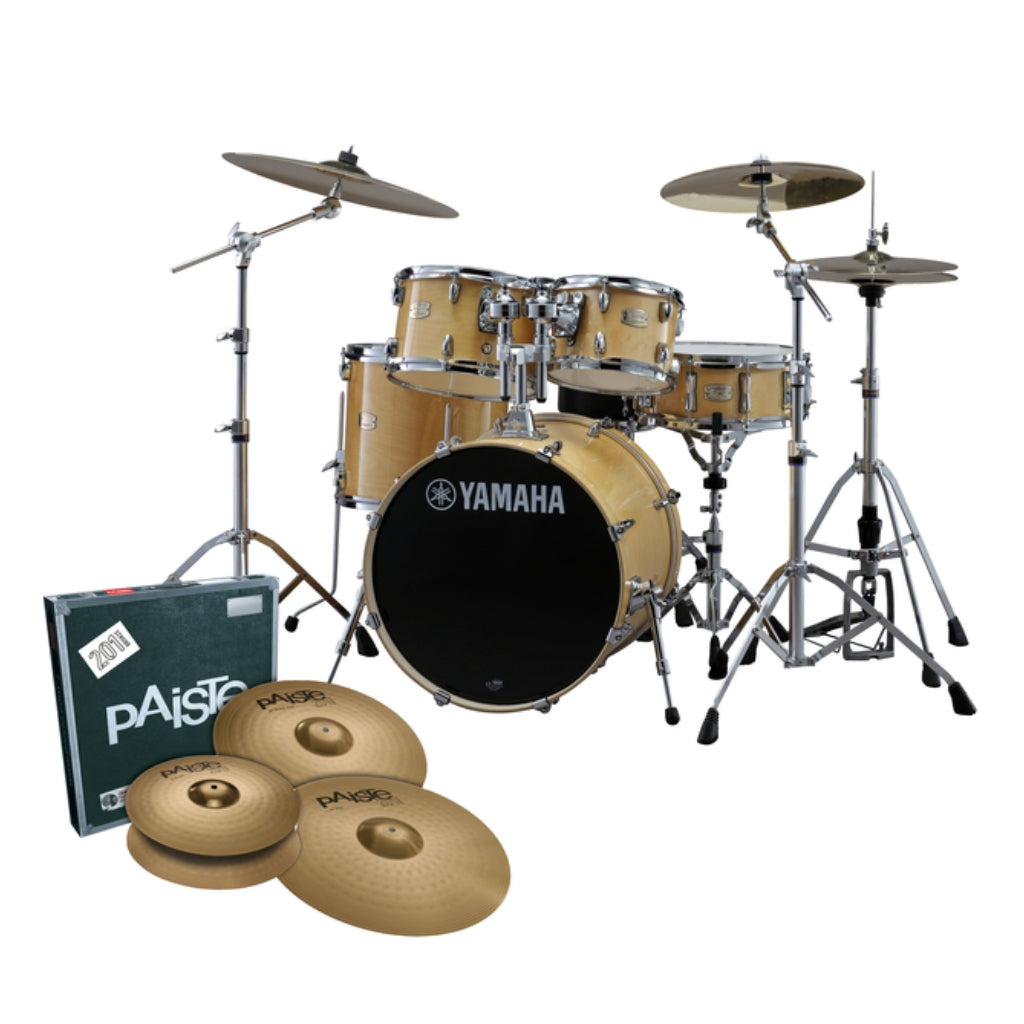 Yamaha - Stage Custom Birch Next Stage Euro Shell Pack with Hardware and Cymbals - Natural Wood