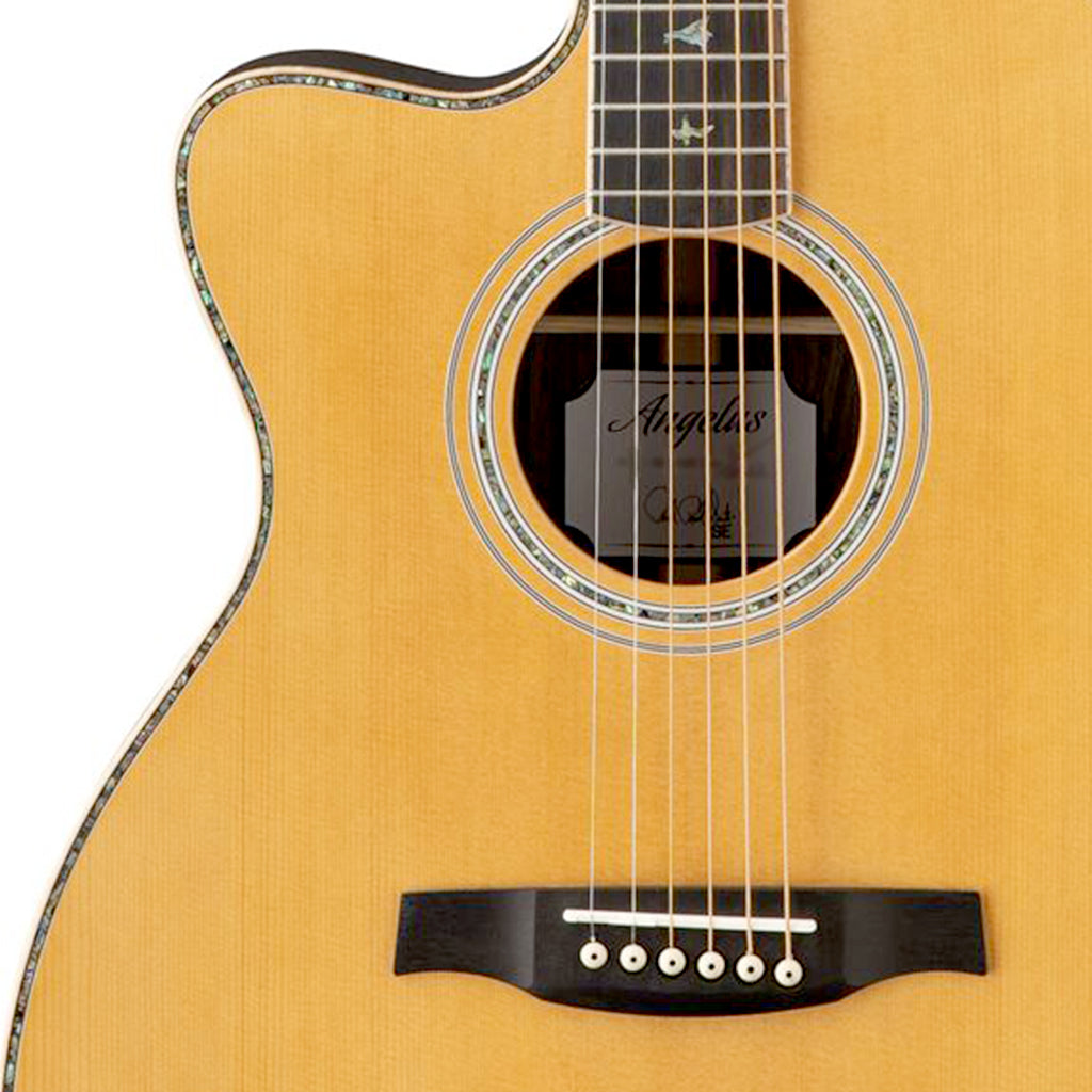 PRS SE A60E Angelus Left Handed Acoustic-Electric Guitar - Natural body