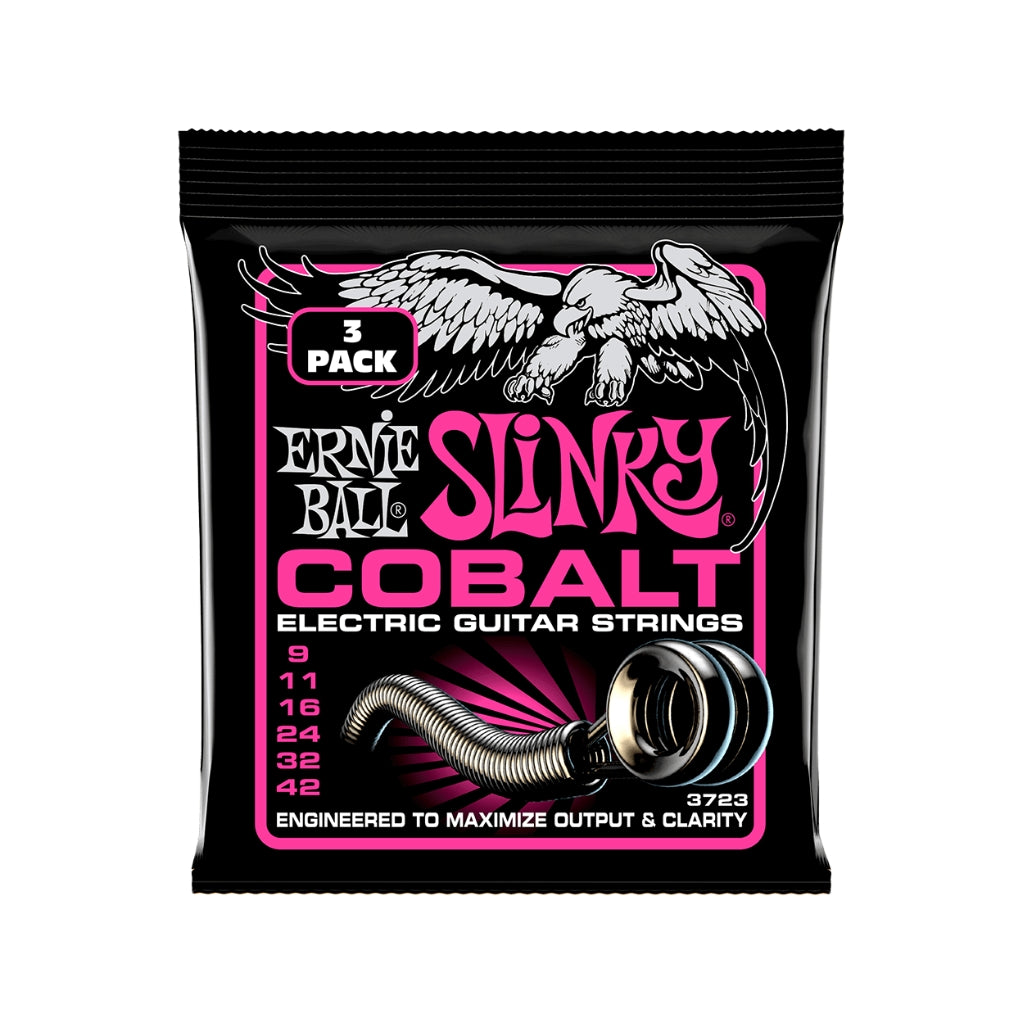 Ernie Ball Super Slinky Cobalt 9-42 Electric Guitar Strings - 3 Pack