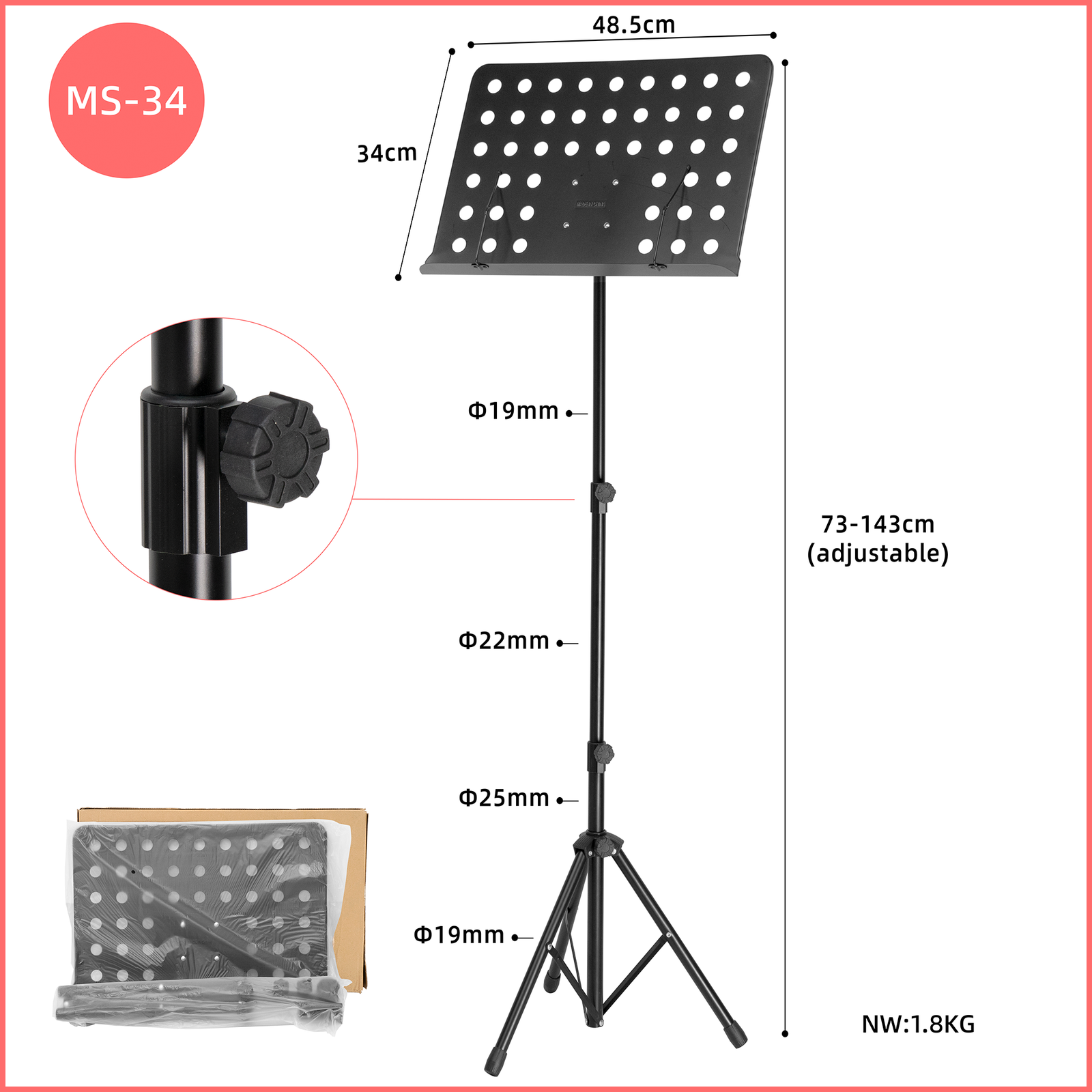 Lebeth Music Stand MS-34