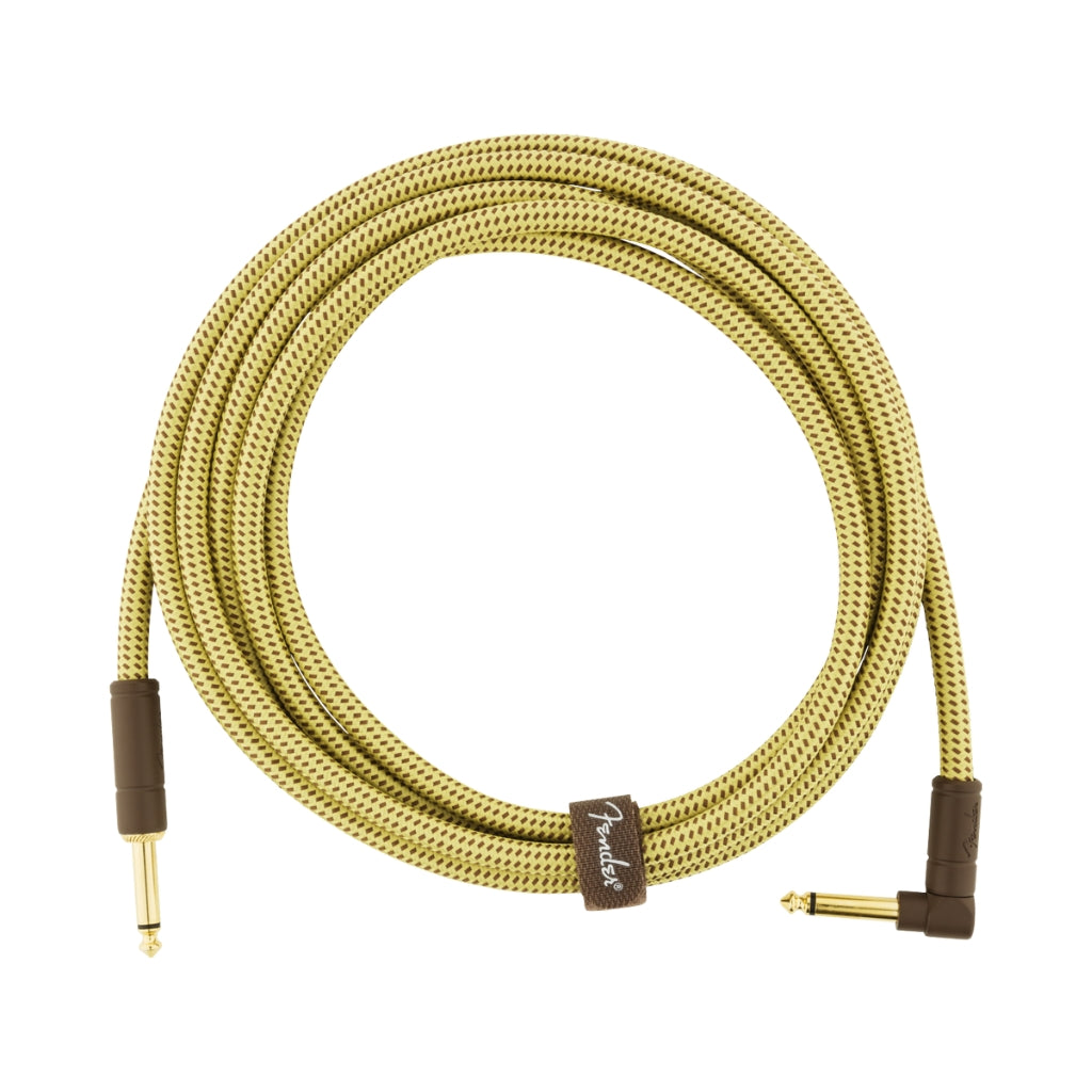 Fender Deluxe Series Instrument Cable - Tweed, Straight/Angle, 10 feet