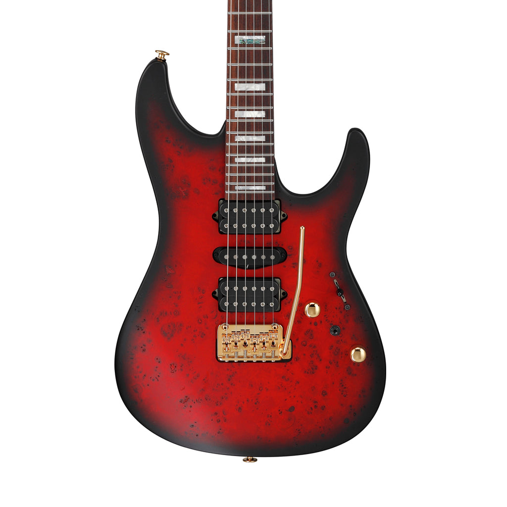 Ibanez KIKO300 Kiko Loureiro Signature Electric Guitar - Ruby Red Sunburst Flat