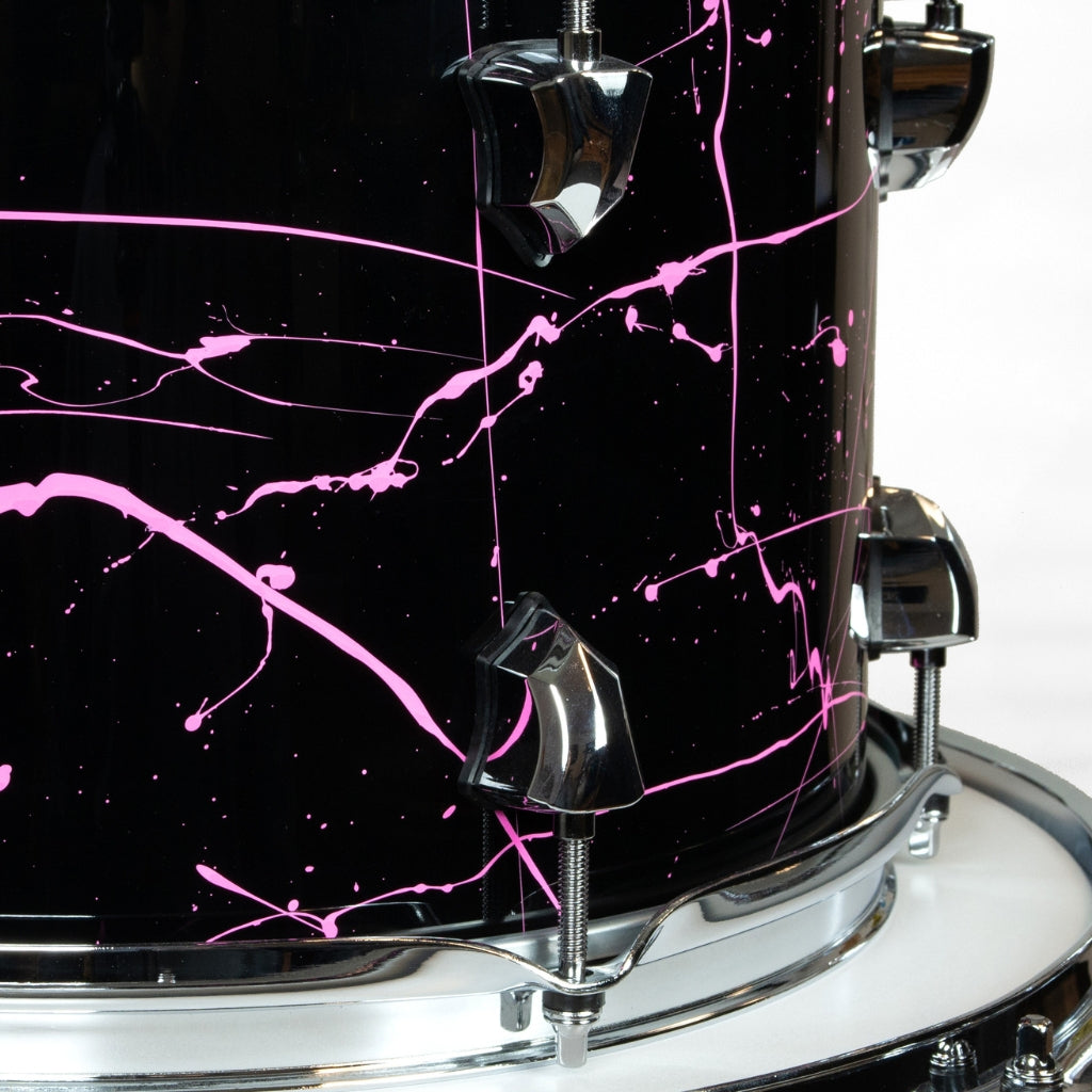 SJC Custom Drums - Navigator 3-piece Shell Pack - Black with Pink Splatter