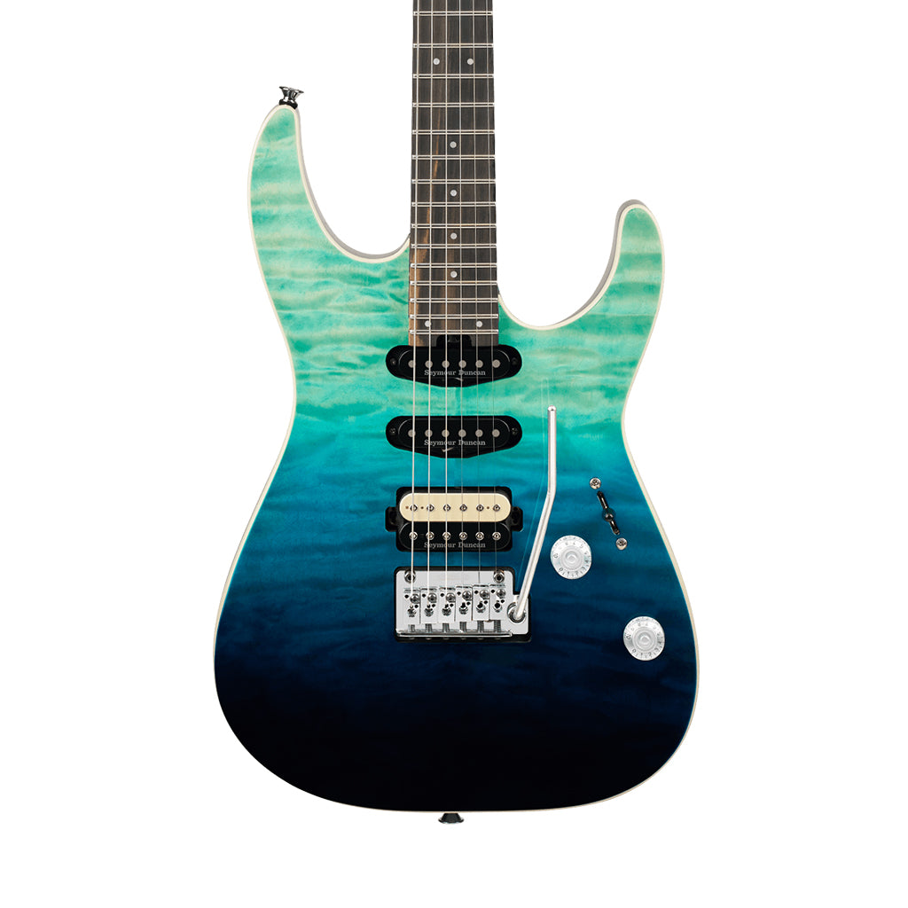 Charvel Pro-Mod Plus Dinky DK24 HSS 2PT EB QM Electric Guitar - Blue Curaçao