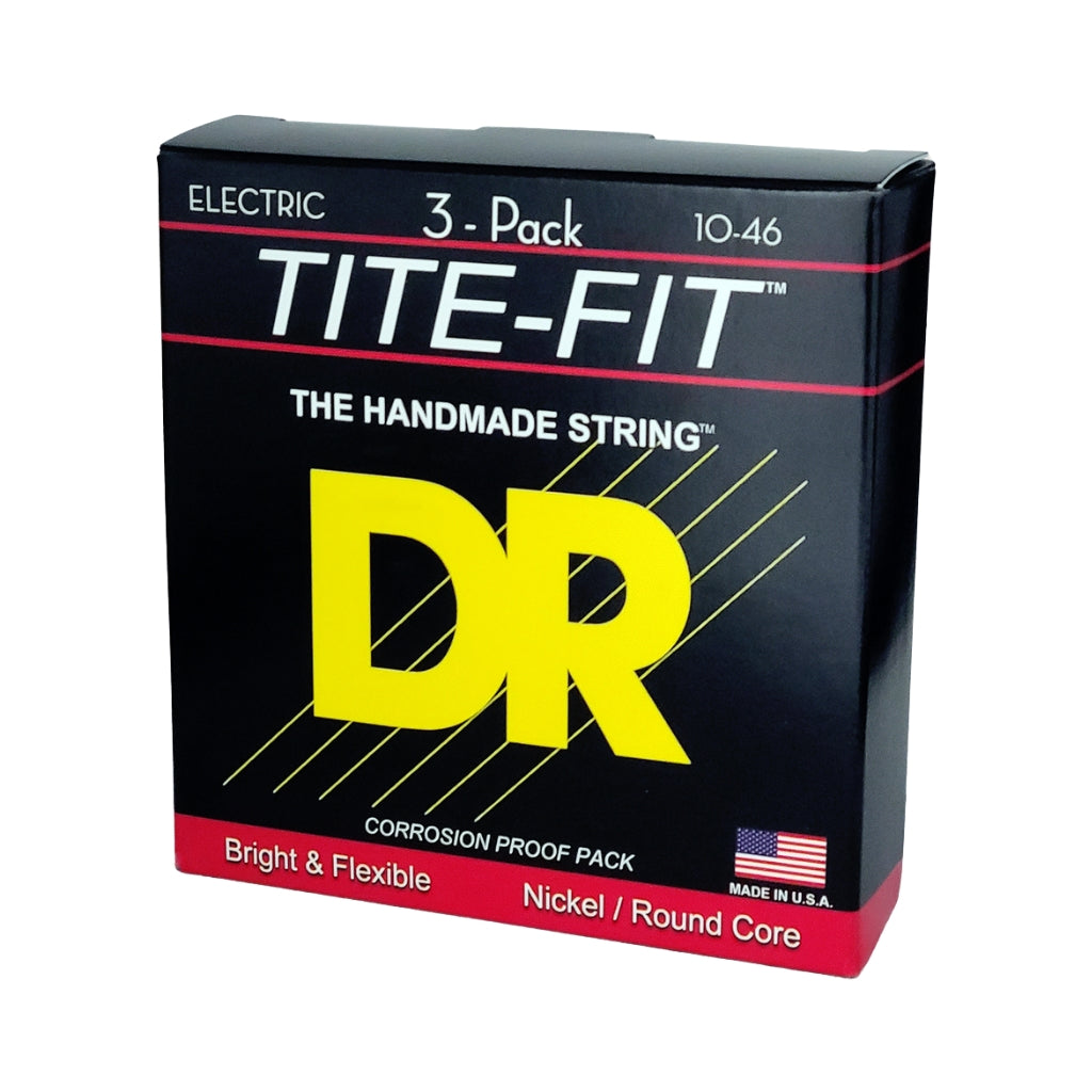 DR - TITE-FIT Compression Wound Electric Guitar Strings - Medium 10-46 3-Pack