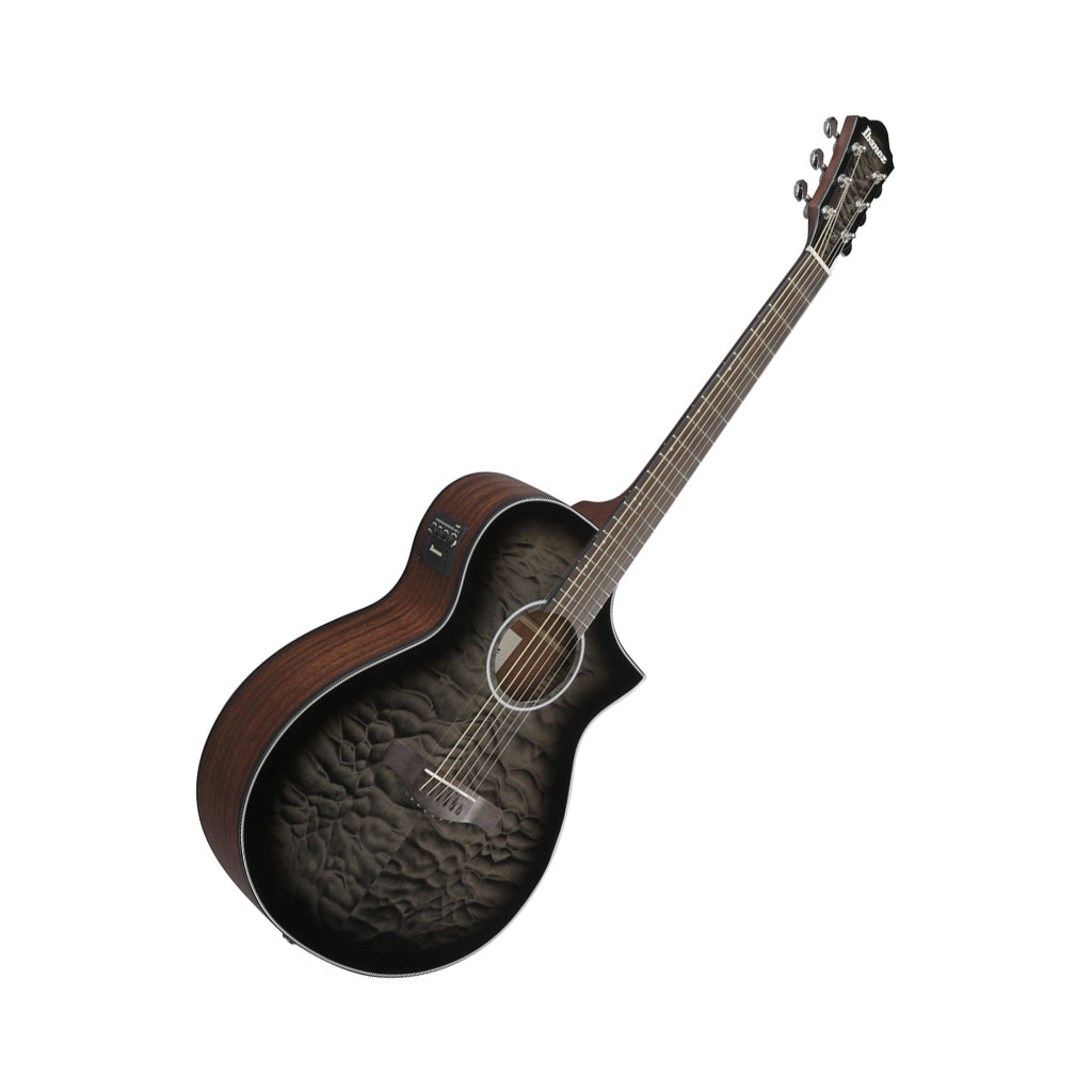 Ibanez AEWC16QA Acoustic Guitar w/Pickup - Transparent Black Sunburst High Gloss
