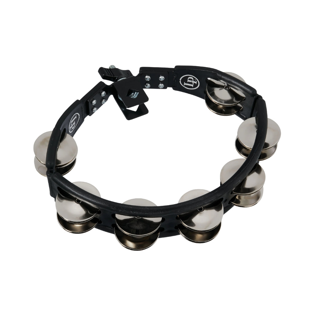 Latin Percussion - Cyclops Mountable Tambourine - Black with Steel Jingles