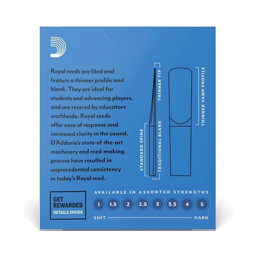 D'Addario - Royal Bb Clarinet Reeds - 3.0, 10-pack