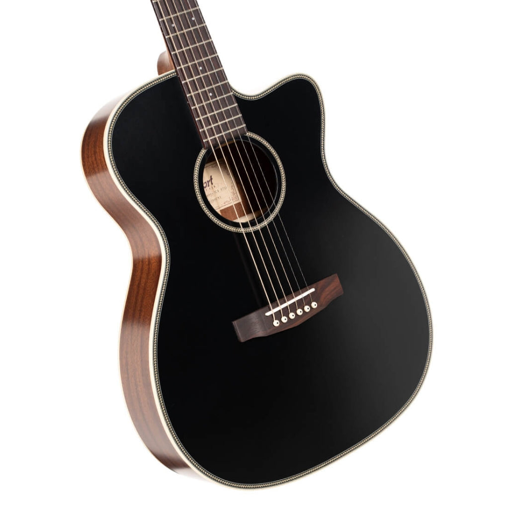 Cort - Essence OC4 Acoustic Guitar - Black Top Semi Gloss
