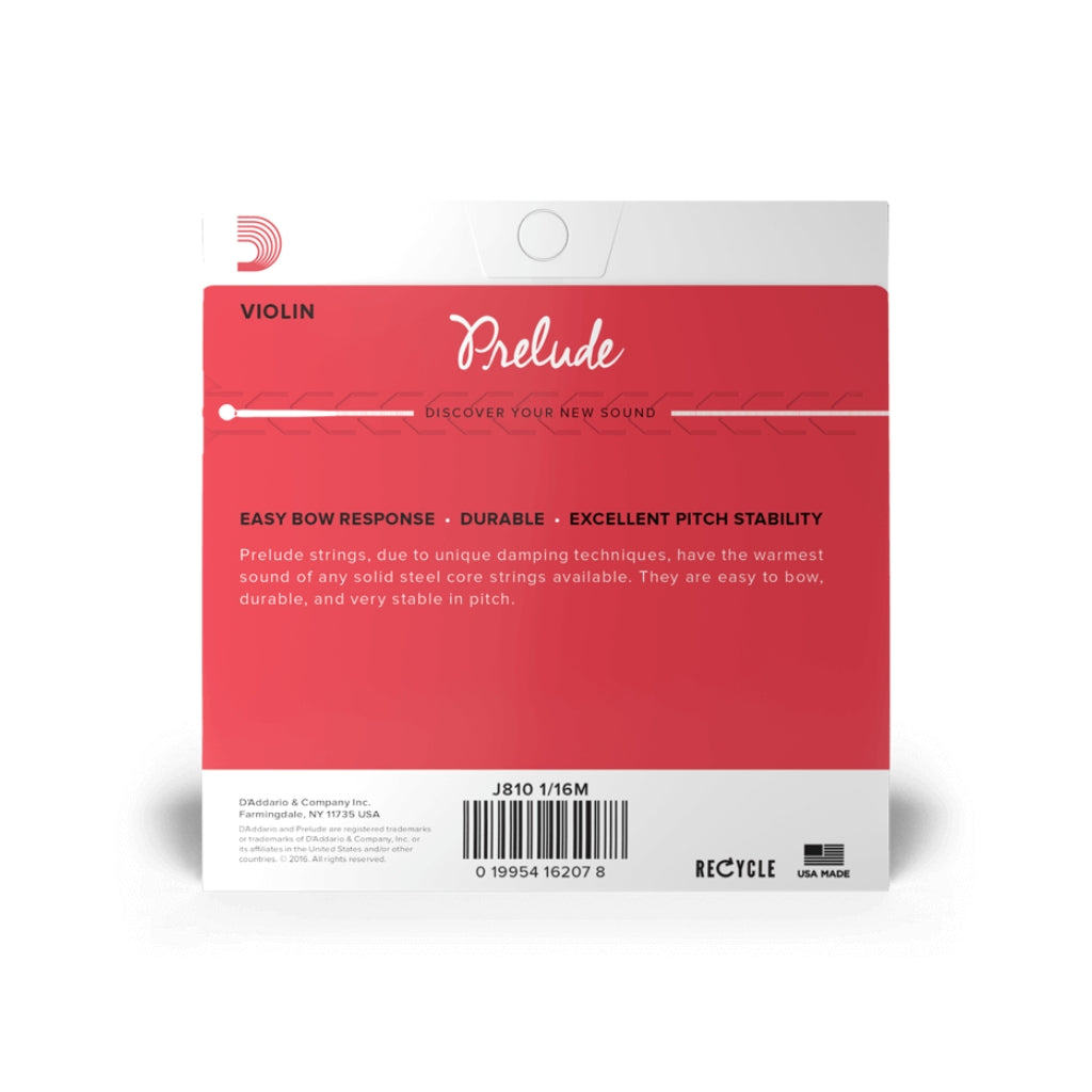 D'Addario - J810 Prelude Violin String Set - 1/16 Scale, Medium Tension