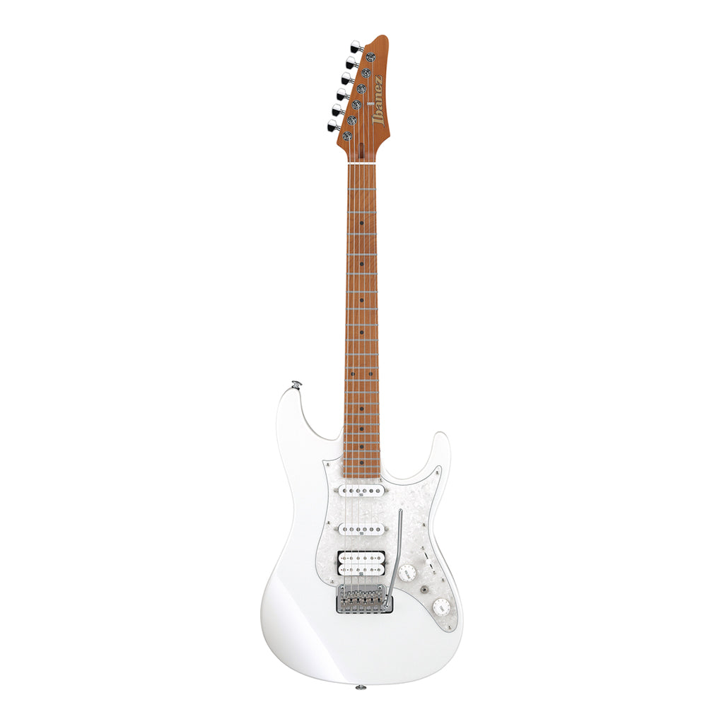 Ibanez AZ2204 Electric Guitar with Roasted Maple Fretboard and Case Pearl White