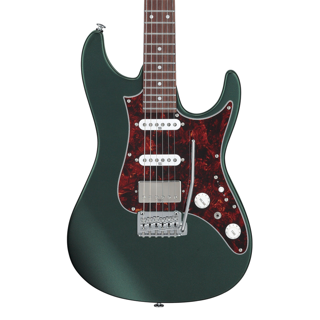 Ibanez AZ2204N Electric Guitar with Rosewood Fretboard and Case Ivy Green Metallic Flat