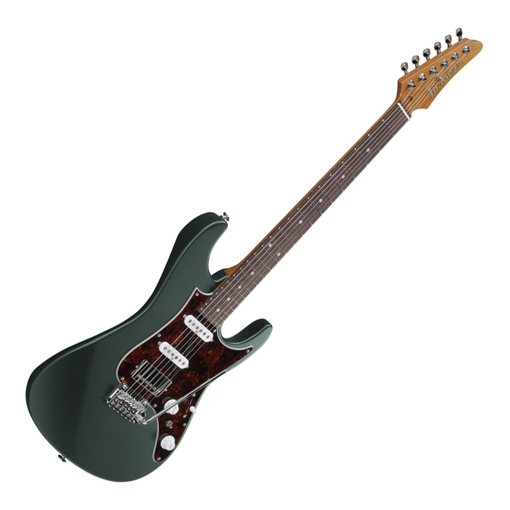 Ibanez AZ2204N Electric Guitar with Rosewood Fretboard and Case Ivy Green Metallic Flat