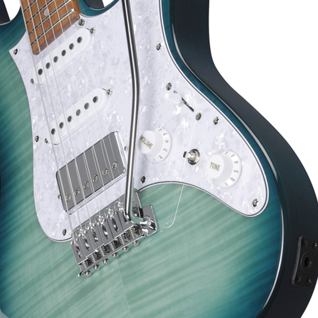 Ibanez AZ22S1F Flamed Maple Top with Jatoba Fretboard Transparent Turquoise Burst
