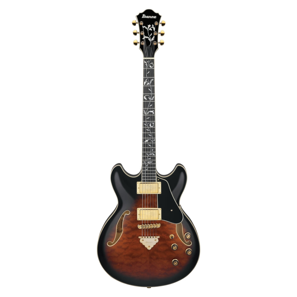 Ibanez - AS93QMSP Quilted Maple Top Electric Guitar - Dark Brown Sunburst