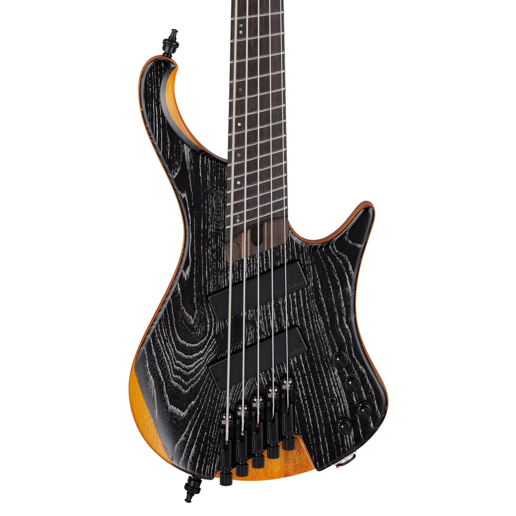 Ibanez EHB1135MS Silver Wave Black Low Gloss 5 String Electric Bass with Gig bag